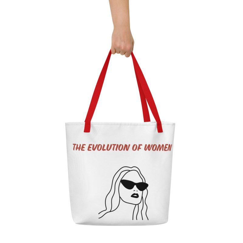 Evolution All-Over Print Large Tote Bag w/ Pocket - Image 2