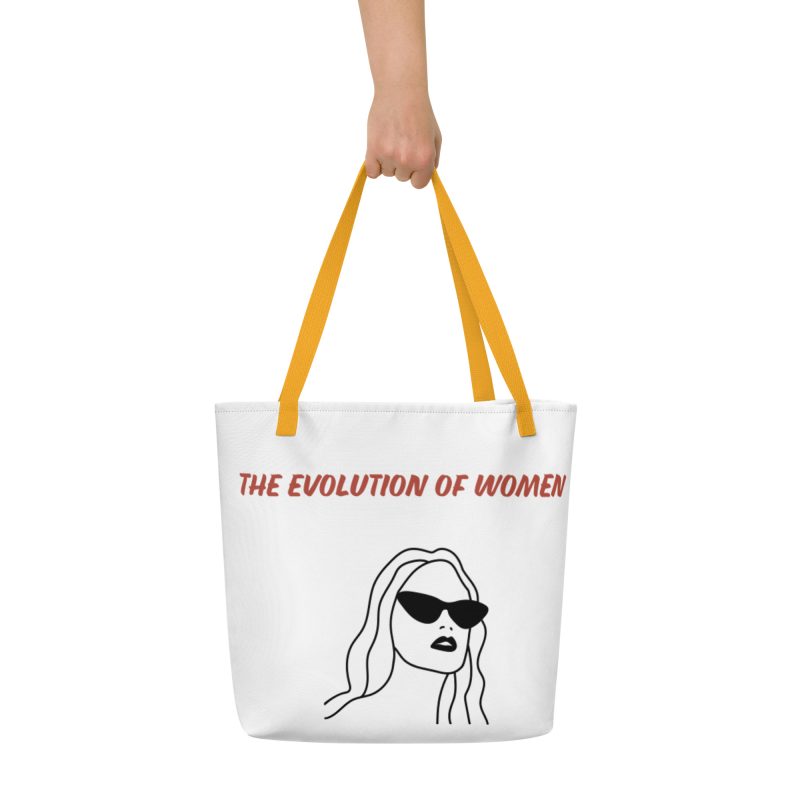 Evolution All-Over Print Large Tote Bag w/ Pocket - Image 3