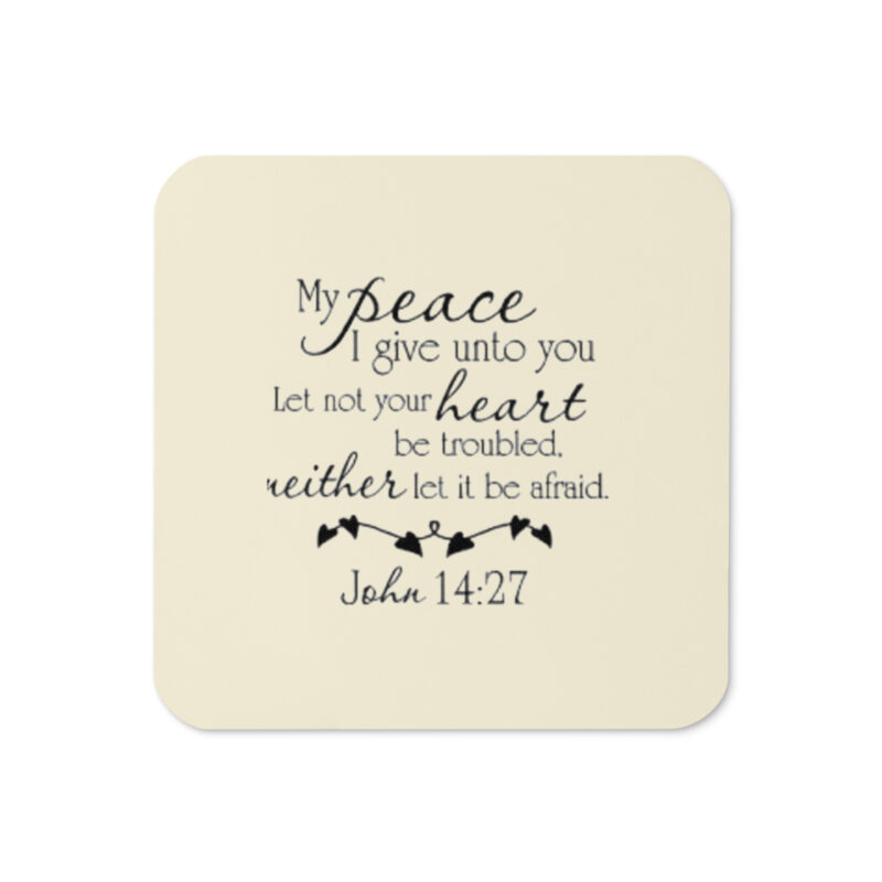 John 14:27 Bible Verse Cork-back coaster