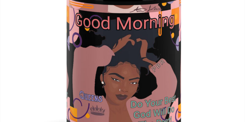 GOOD MORNING Black Glossy Mug